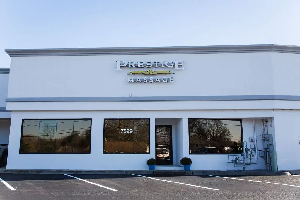 Prestige Massage storefront at 7529 S Northshore Drive in Knoxville, TN.